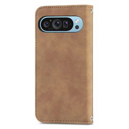 For Google Pixel 9 Pro  /  Pixel 9 Case Skin Touch Feeling Card Slot Leather Phone Cover Stand Magnetic Absorption