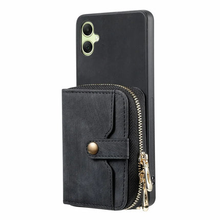 For Samsung Galaxy A06 Case Zipper Wallet Leather Phone Back Cover Kickstand with Shoulder Strap