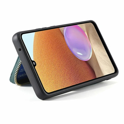For Samsung Galaxy A06 Case Zipper Wallet Leather Phone Back Cover Kickstand with Shoulder Strap