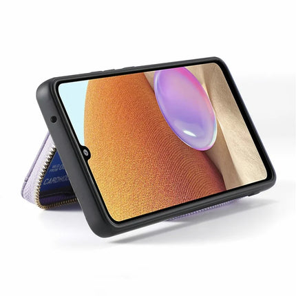 For Samsung Galaxy A06 Case Zipper Wallet Leather Phone Back Cover Kickstand with Shoulder Strap
