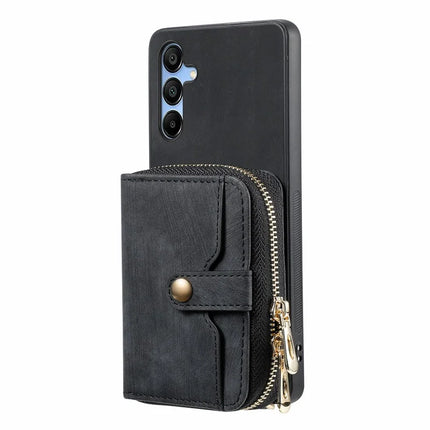 For Samsung Galaxy A16 5G  /  A16 4G Case Zipper Wallet Leather Phone Back Cover Kickstand with Shoulder Strap