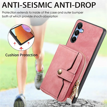 For Samsung Galaxy A16 5G  /  A16 4G Case Zipper Wallet Leather Phone Back Cover Kickstand with Shoulder Strap