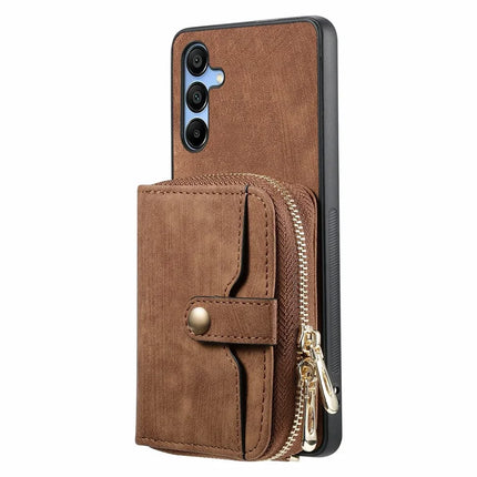 For Samsung Galaxy A16 5G  /  A16 4G Case Zipper Wallet Leather Phone Back Cover Kickstand with Shoulder Strap