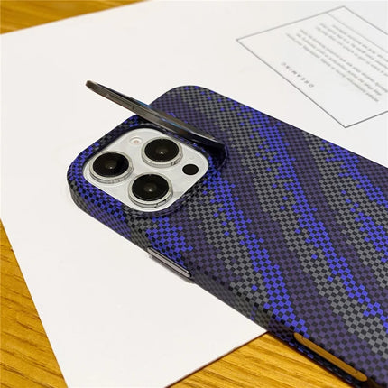 For iPhone 16 Pro Max Case Compatible with MagSafe Flame Pattern Hard PC Phone Cover with Lens Frame Kickstand