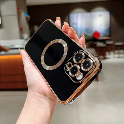 For iPhone 16 Pro Max Case Compatible with MagSafe Electroplating TPU Phone Cover