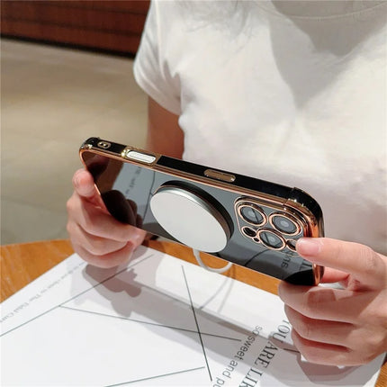 For iPhone 16 Pro Max Case Compatible with MagSafe Electroplating TPU Phone Cover