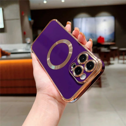 For iPhone 16 Pro Max Case Compatible with MagSafe Electroplating TPU Phone Cover