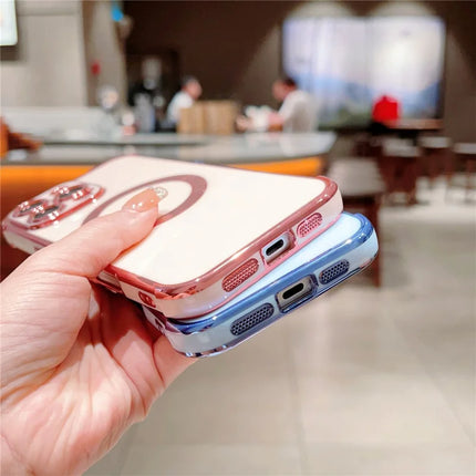 For iPhone 16 Pro Max Case Compatible with MagSafe Electroplating TPU Phone Cover