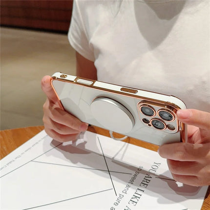 For iPhone 16 Pro Max Case Compatible with MagSafe Electroplating TPU Phone Cover