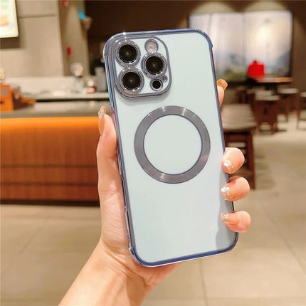 For iPhone 16 Pro Max Case Compatible with MagSafe Electroplating TPU Phone Cover