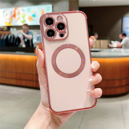 For iPhone 16 Pro Max Case Compatible with MagSafe Electroplating TPU Phone Cover