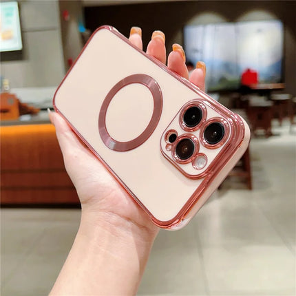 For iPhone 16 Pro Max Case Compatible with MagSafe Electroplating TPU Phone Cover