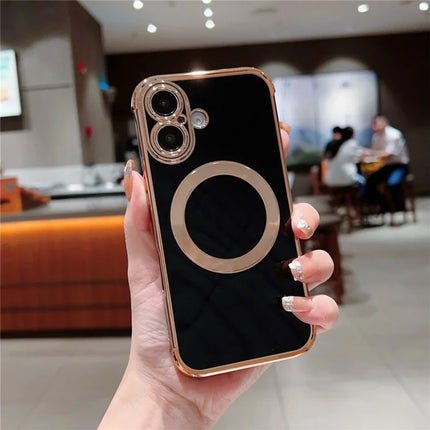 For iPhone 16 Plus Case Compatible with MagSafe Electroplating TPU Phone Cover
