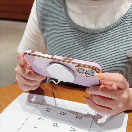 For iPhone 16 Plus Case Compatible with MagSafe Electroplating TPU Phone Cover