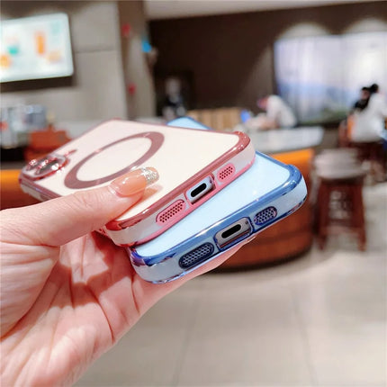 For iPhone 16 Plus Case Compatible with MagSafe Electroplating TPU Phone Cover