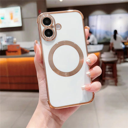 For iPhone 16 Plus Case Compatible with MagSafe Electroplating TPU Phone Cover