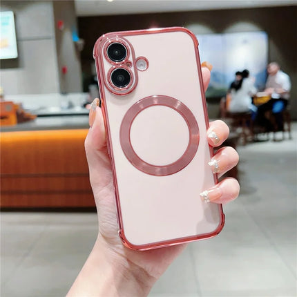 For iPhone 16 Plus Case Compatible with MagSafe Electroplating TPU Phone Cover