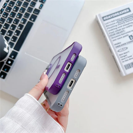 For iPhone 15 Pro Max Case Compatible with MagSafe Lens Frame Kickstand PC+TPU Phone Cover