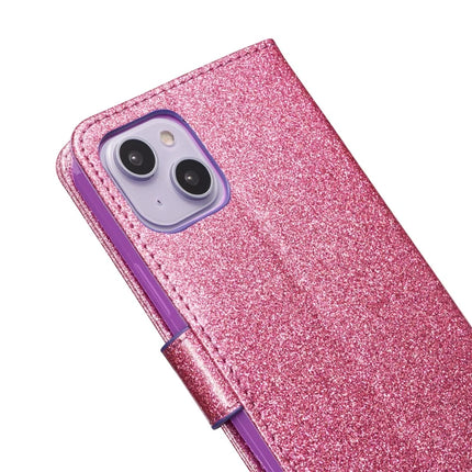 For iPhone 13 Glitter Leather Case with Metal Diamond Buttery Wallet Stand Cover