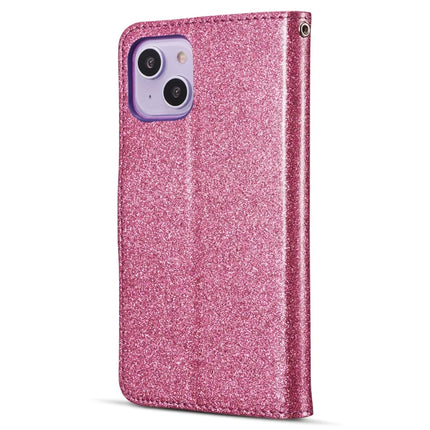 For iPhone 13 Glitter Leather Case with Metal Diamond Buttery Wallet Stand Cover