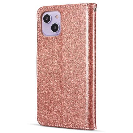 For iPhone 13 Glitter Leather Case with Metal Diamond Buttery Wallet Stand Cover