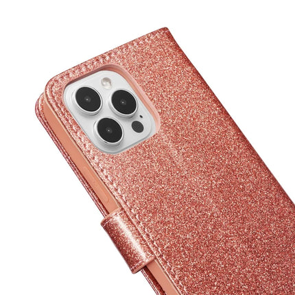 For iPhone 13 Pro Max Glitter Leather Case with Metal Diamond Buttery Wallet Stand Cover