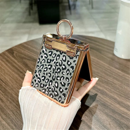For Huawei Pocket 2 Case Leopard Pattern Ring Holder Rhinestone Hard PC Phone Cover