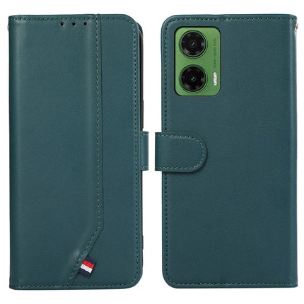 For Motorola Moto G35 5G Case RFID Blocking Flip Leather Phone Cover - Green