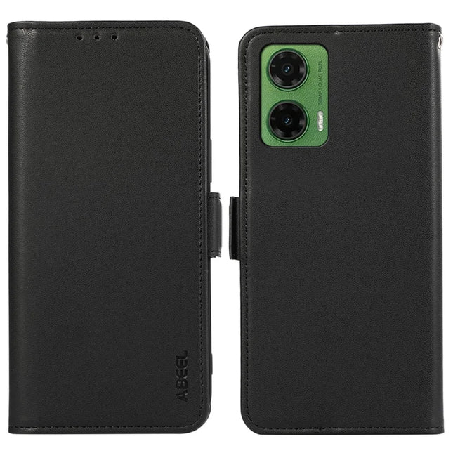 ABEEL For Motorola Moto G35 5G Case Leather Phone Cover with RFID Blocking Wallet - Black