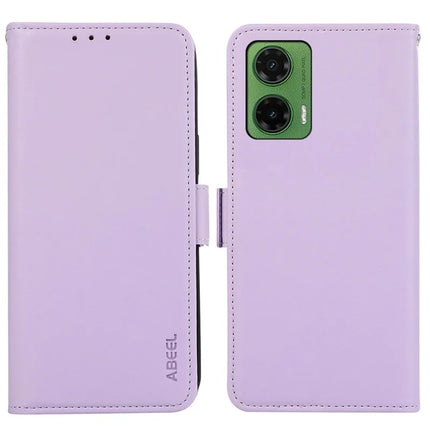 ABEEL For Motorola Moto G35 5G Case Leather Phone Cover with RFID Blocking Wallet - Purple