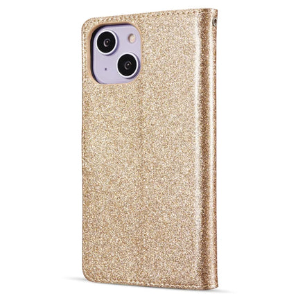 For iPhone 14 Glitter Leather Case with Diamond Love Heart Wallet Stand Flip Cover