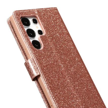For Samsung Galaxy S23 Ultra Glitter Leather Case with Diamond Love Heart Wallet Stand Flip Cover