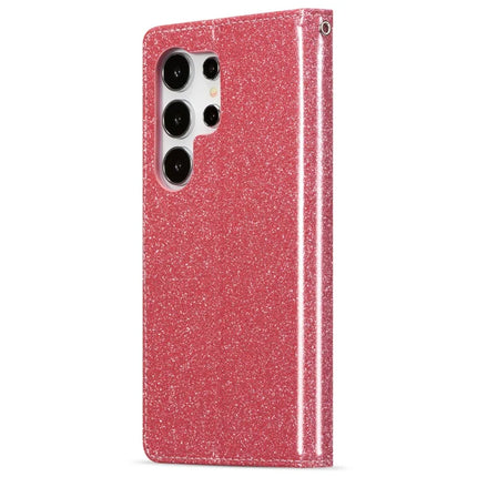 For Samsung Galaxy S23 Ultra Glitter Leather Case with Diamond Love Heart Wallet Stand Flip Cover