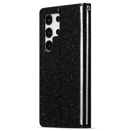 For Samsung Galaxy S23 Ultra Glitter Leather Case with Diamond Love Heart Wallet Stand Flip Cover