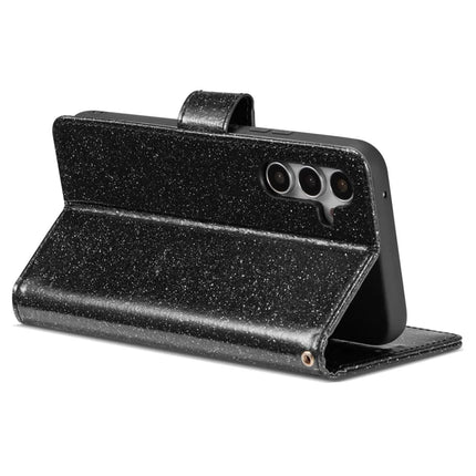 For Samsung Galaxy S23 FE Glitter Leather Case with Diamond Love Heart Wallet Stand Flip Cover