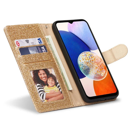 For Samsung Galaxy S23 FE Glitter Leather Case with Diamond Love Heart Wallet Stand Flip Cover