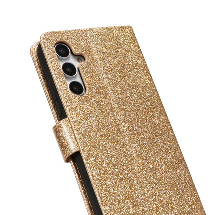 For Samsung Galaxy S23 FE Glitter Leather Case with Diamond Love Heart Wallet Stand Flip Cover