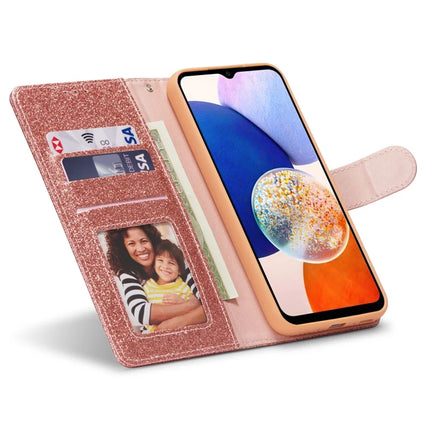 For Samsung Galaxy S23 FE Glitter Leather Case with Diamond Love Heart Wallet Stand Flip Cover