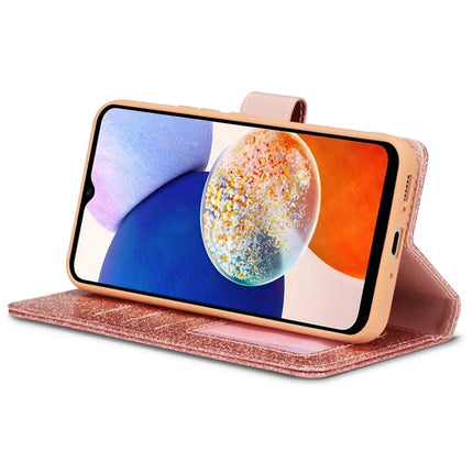 For Samsung Galaxy S23 FE Glitter Leather Case with Diamond Love Heart Wallet Stand Flip Cover
