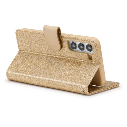 For Samsung Galaxy S23 Glitter Leather Case with Diamond Love Heart Wallet Stand Flip Cover