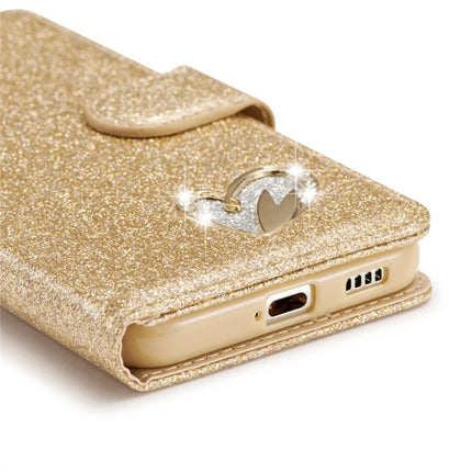 For Samsung Galaxy S23 Glitter Leather Case with Diamond Love Heart Wallet Stand Flip Cover