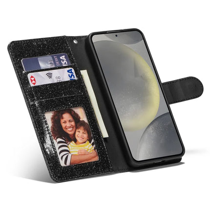 For Samsung Galaxy S23 Glitter Leather Case with Diamond Love Heart Wallet Stand Flip Cover