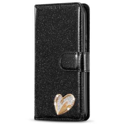 For Samsung Galaxy S23 Glitter Leather Case with Diamond Love Heart Wallet Stand Flip Cover