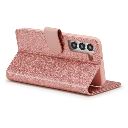 For Samsung Galaxy S23 Glitter Leather Case with Diamond Love Heart Wallet Stand Flip Cover