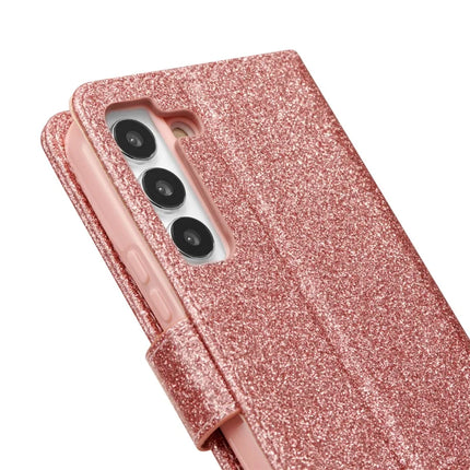 For Samsung Galaxy S23 Glitter Leather Case with Diamond Love Heart Wallet Stand Flip Cover