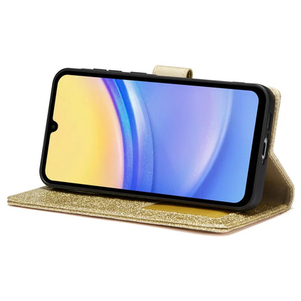 For Samsung Galaxy A15 4G  /  5G Glitter Leather Case with Diamond Love Heart Wallet Stand Flip Cover