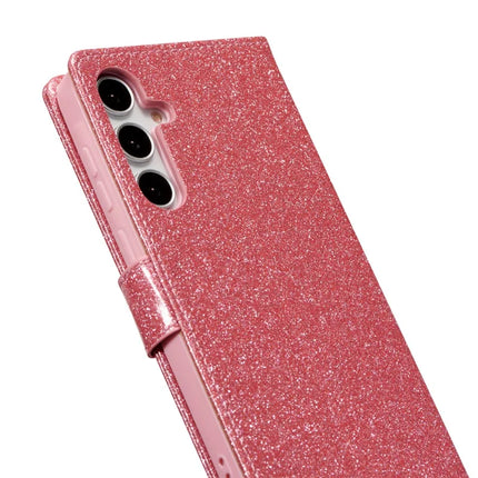 For Samsung Galaxy A15 4G  /  5G Glitter Leather Case with Diamond Love Heart Wallet Stand Flip Cover