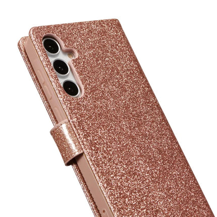 For Samsung Galaxy A15 4G  /  5G Glitter Leather Case with Diamond Love Heart Wallet Stand Flip Cover