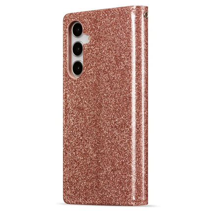 For Samsung Galaxy A55 5G Glitter Leather Case with Diamond Love Heart Wallet Stand Flip Cover