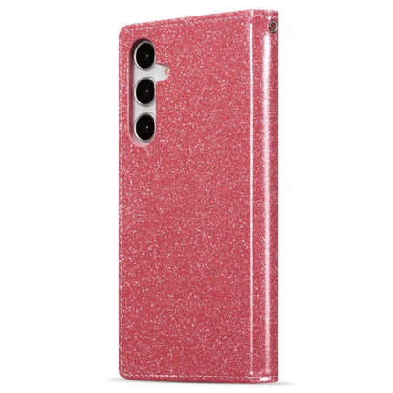 For Samsung Galaxy A55 5G Glitter Leather Case with Diamond Love Heart Wallet Stand Flip Cover